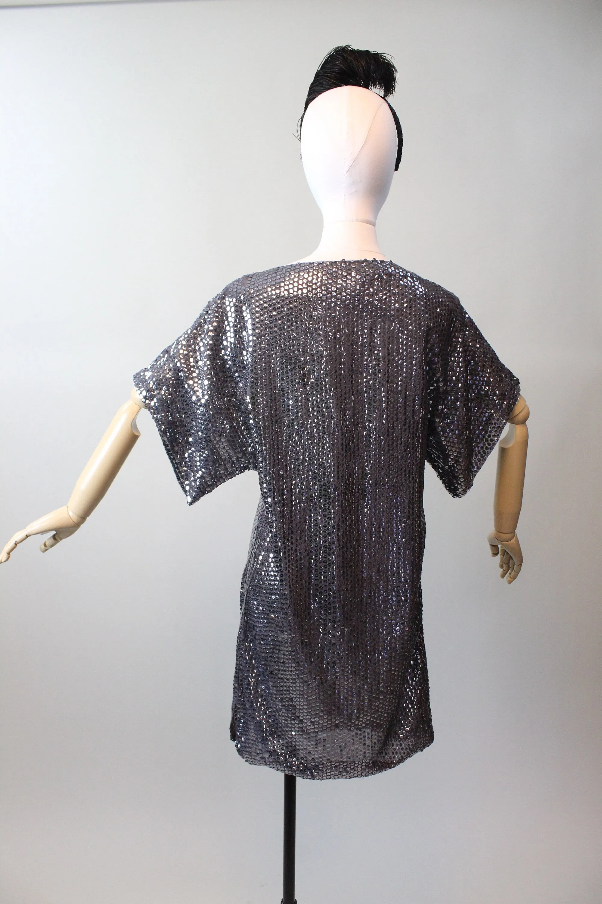 1970s 1973 STEPHEN BURROWS silk sequin kimono dress small medium | new spring