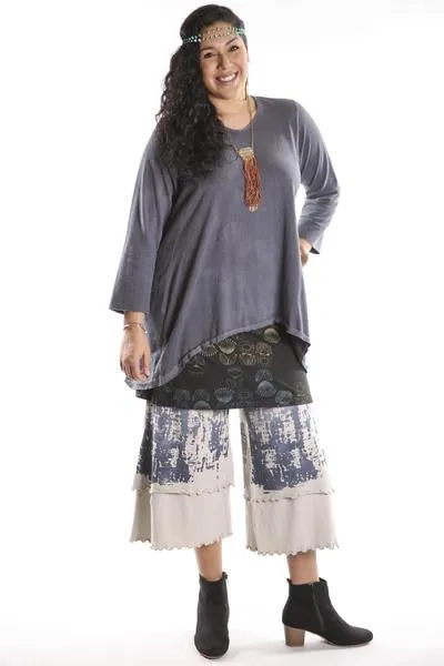 4169 Layer Skirt Black w/Orly Flowers-P