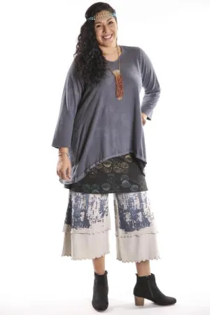 4169 Layer Skirt Black w/Orly Flowers-P