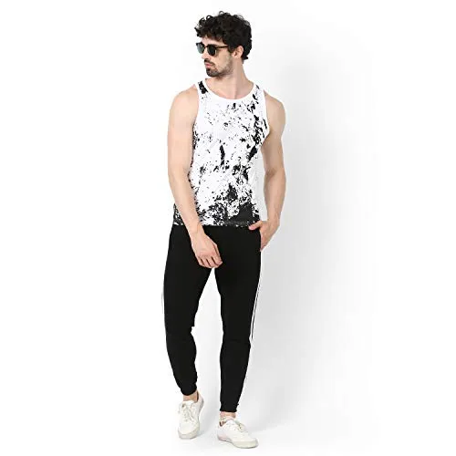 Alan Jones Clothing Men's Slim Fit Track pants (JOG19-SP01-BCK-3XL_Black_XXX-Large)