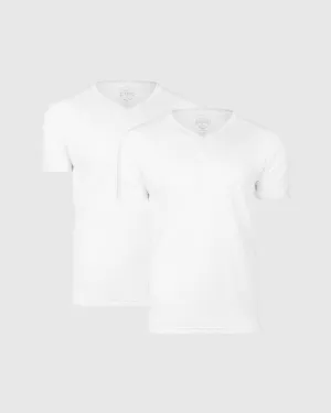 All White V-Neck 2-Pack