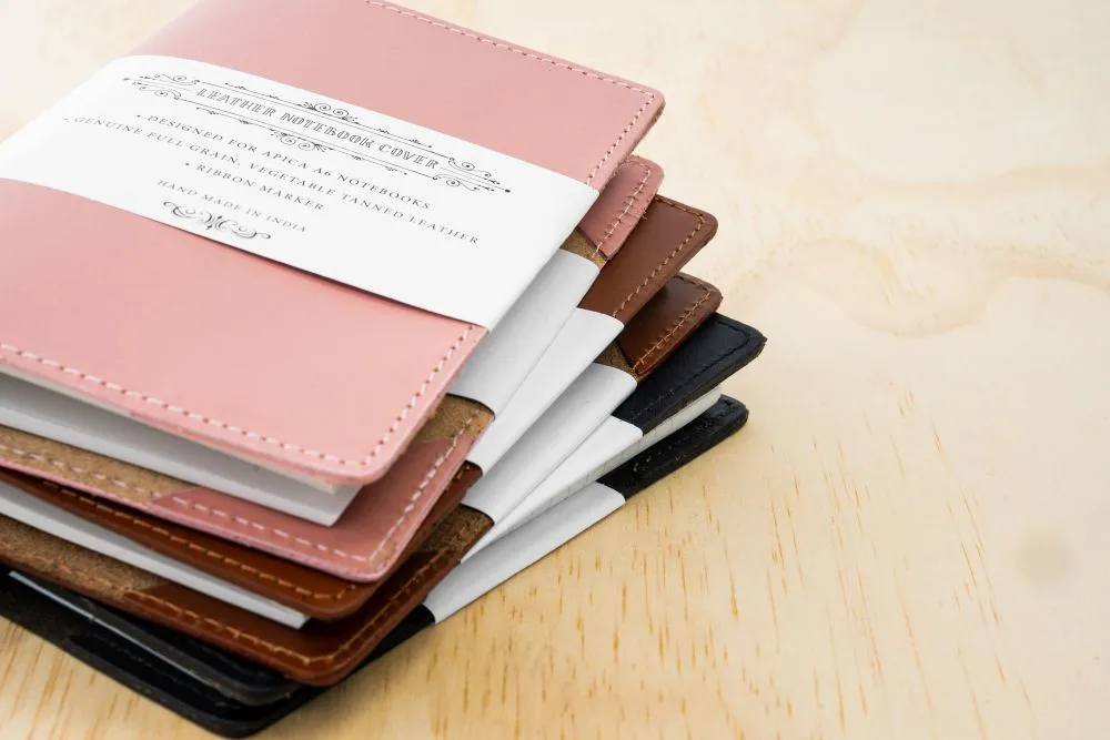 Apica Leather Notebook Jacket – A6, Dusky Pink