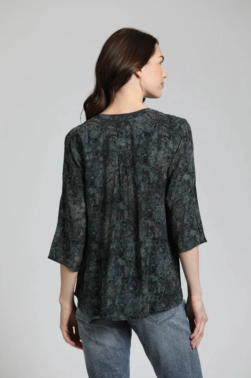 APNY Dotted Floral Print - V Neck With Tassel