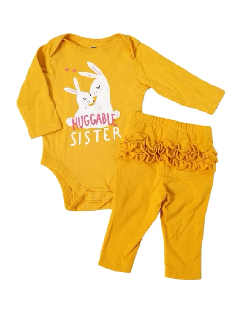 BABY GIRL SIZE 3/6 MONTHS - OLD NAVY, 2 Piece Matching Easter Outfit NWOT B25