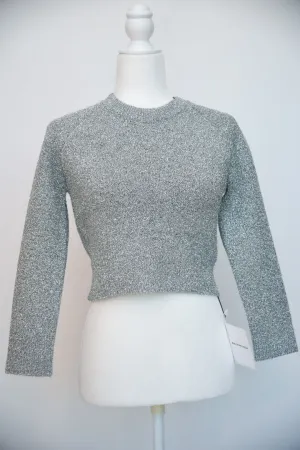 Balenciaga Silver Cropped Sweater
