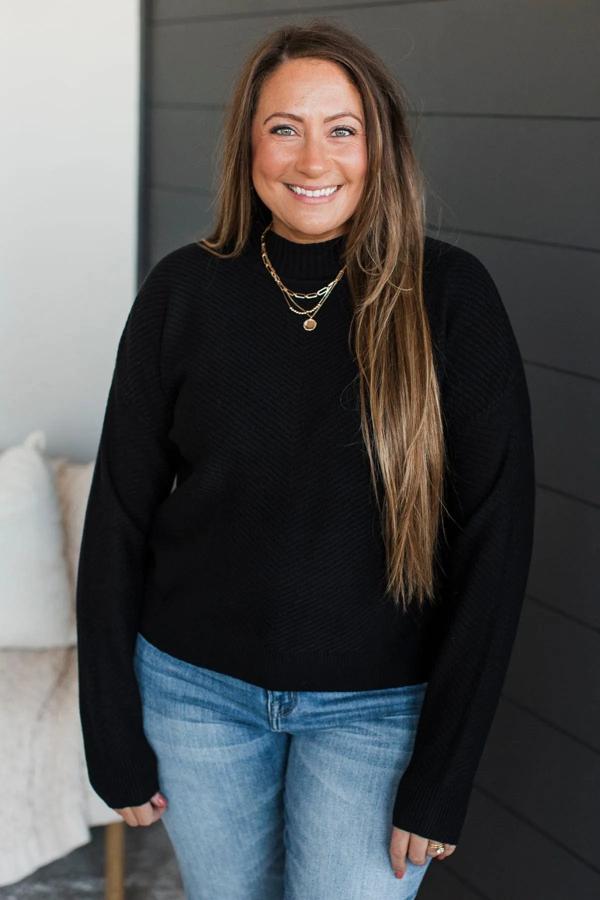 Be My Everything Knit Sweater- Black