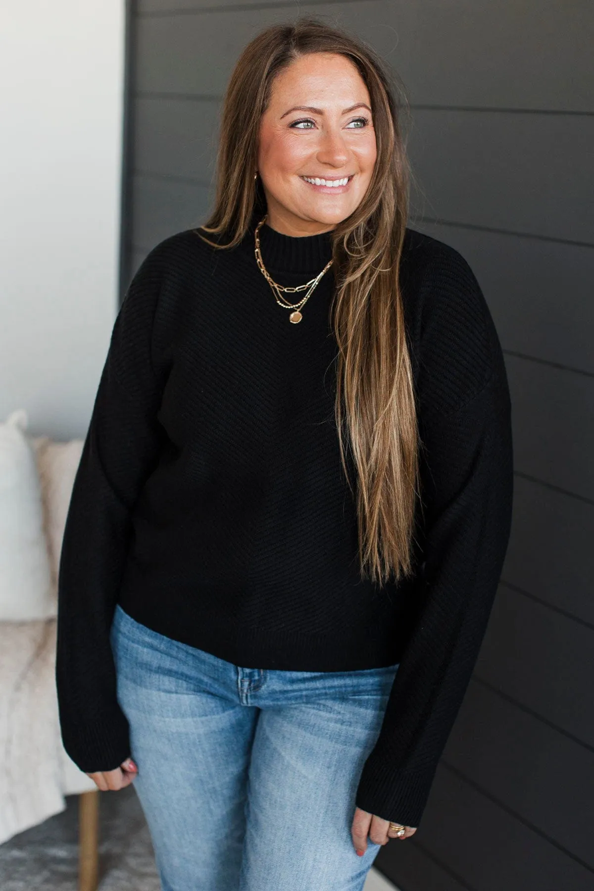 Be My Everything Knit Sweater- Black