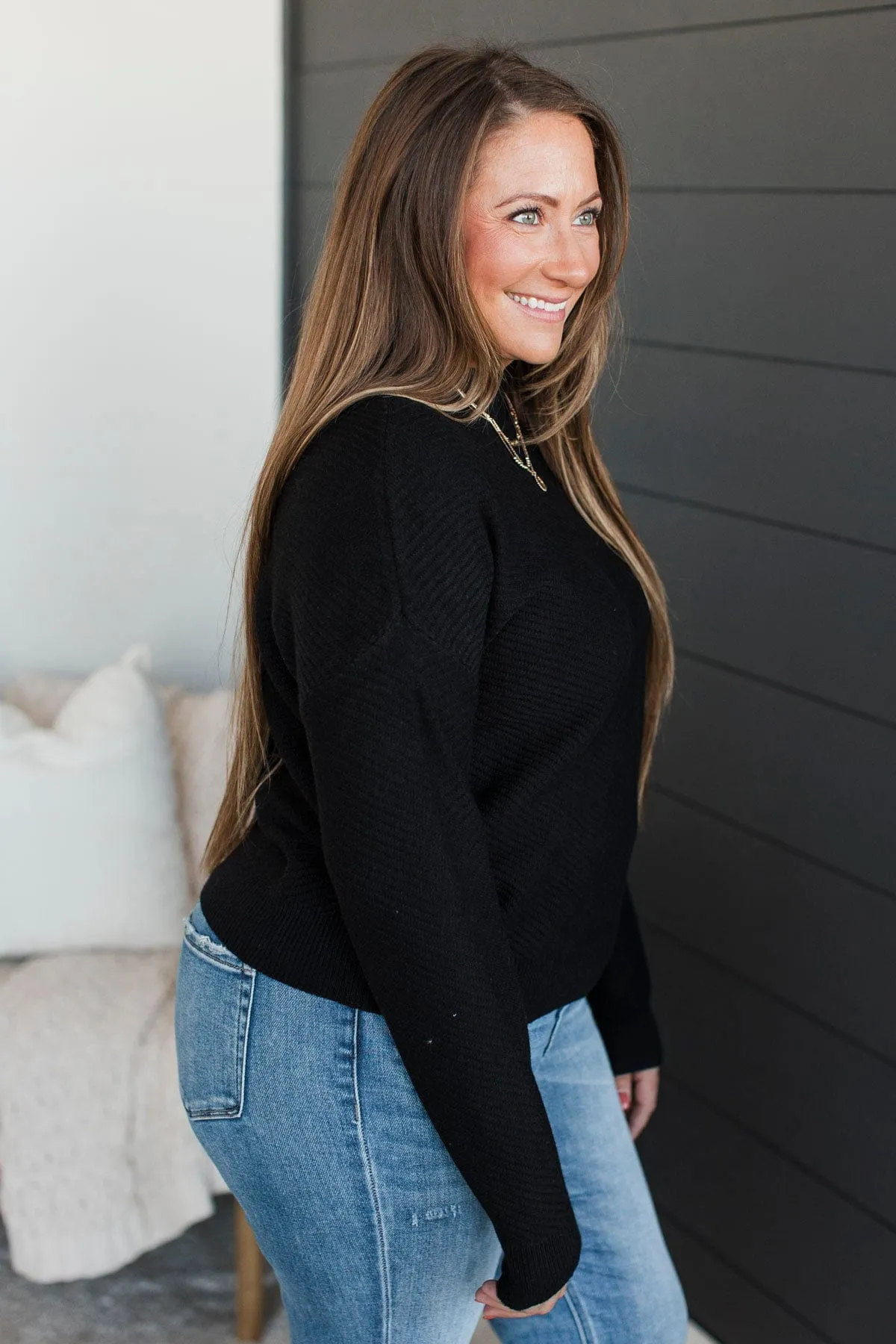 Be My Everything Knit Sweater- Black