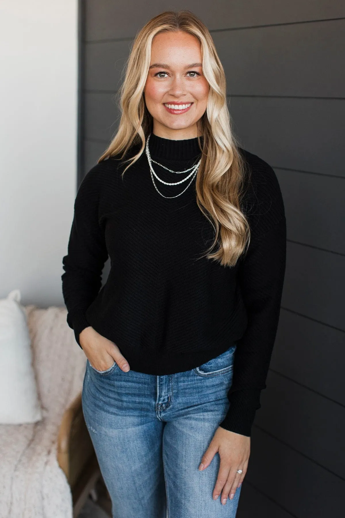 Be My Everything Knit Sweater- Black