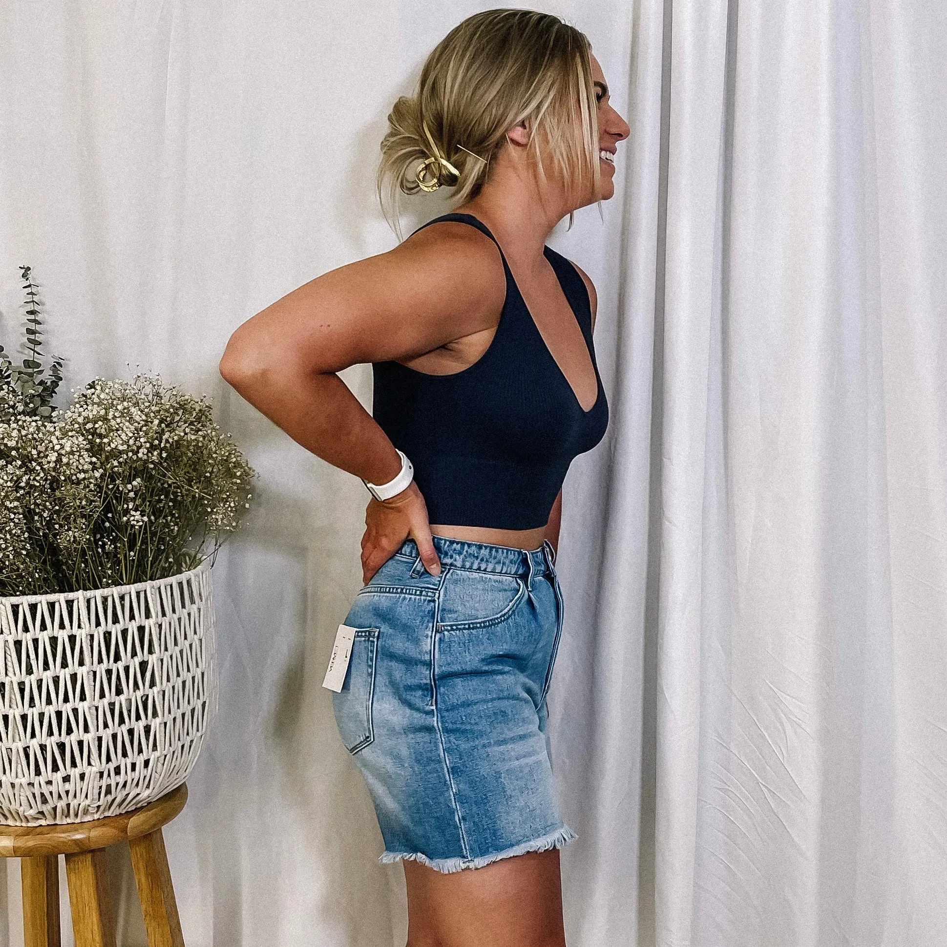 Best Decision Crop Tank - Ink Blue - LAST ONE