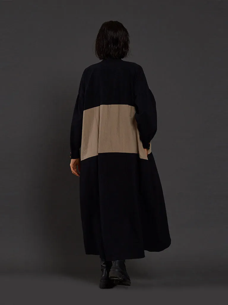 Black & Beige Band Dress