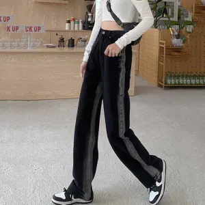 Black Straight Wide Leg Jeans ER5770
