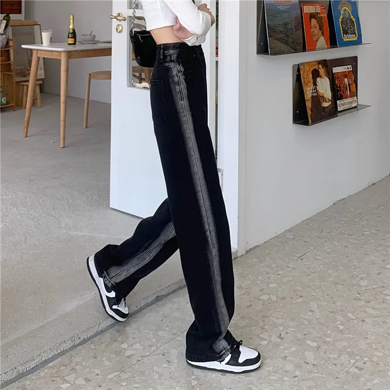 Black Straight Wide Leg Jeans ER5770