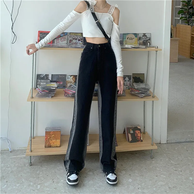 Black Straight Wide Leg Jeans ER5770