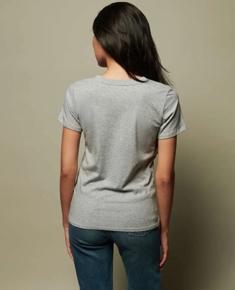 Blair Slim V-Neck Top Heather Grey