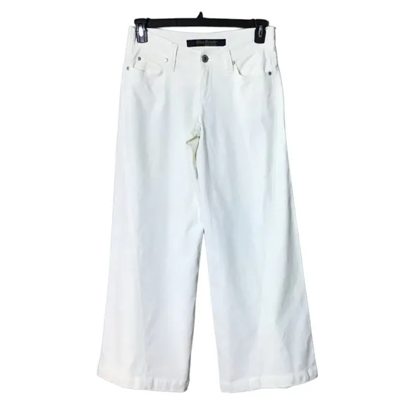 Blue Pointe Linen Pants Women 9 Wide Leg Y2K Baggy Streetwear Beachy Emb…