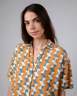 Blusa Brava Fabrics Big Tiles Aloha Ochre