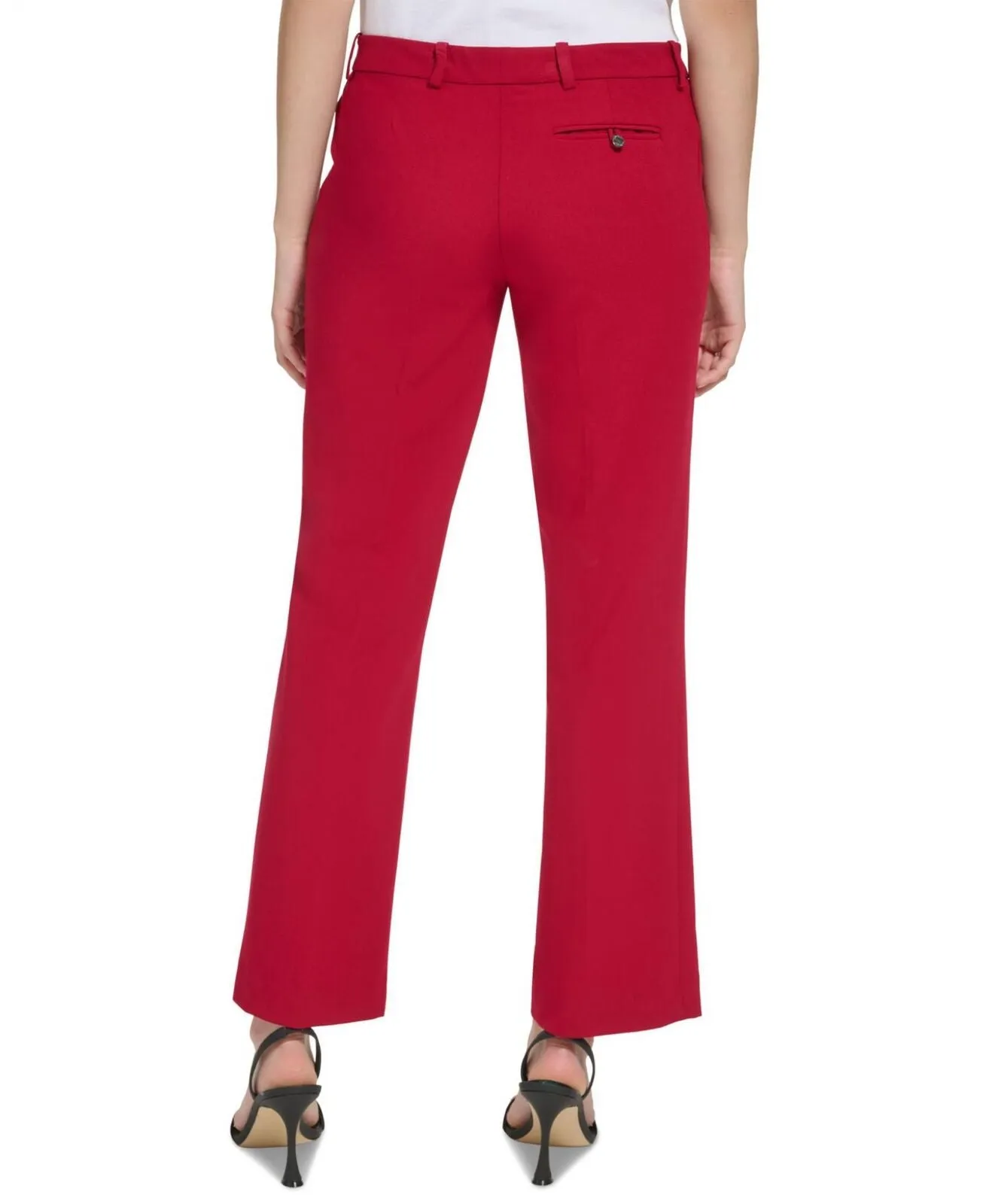 Calvin Klein Petites Modern Fit Tapered Leg Dress Pants Cranberry Red 6P