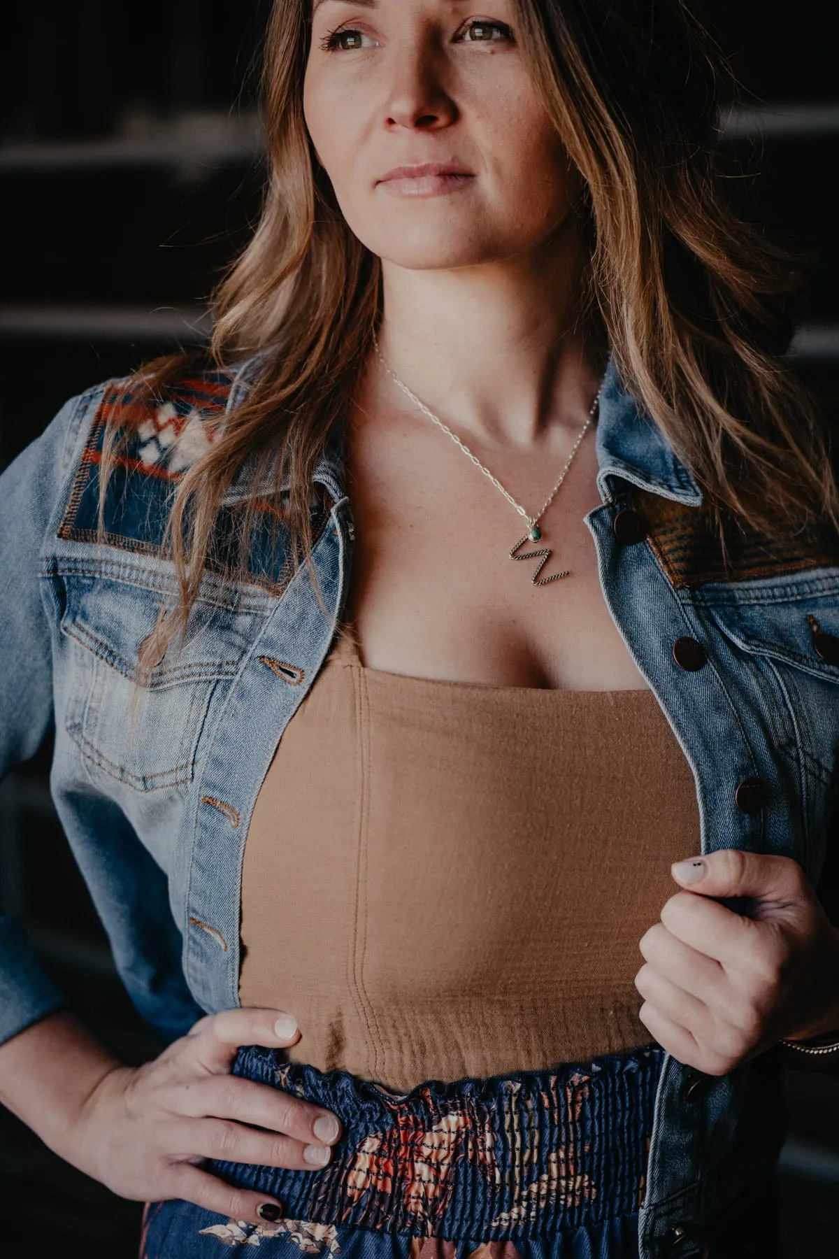 'Cambria' Driftwood Gauze Cropped Tank (XS-XL)