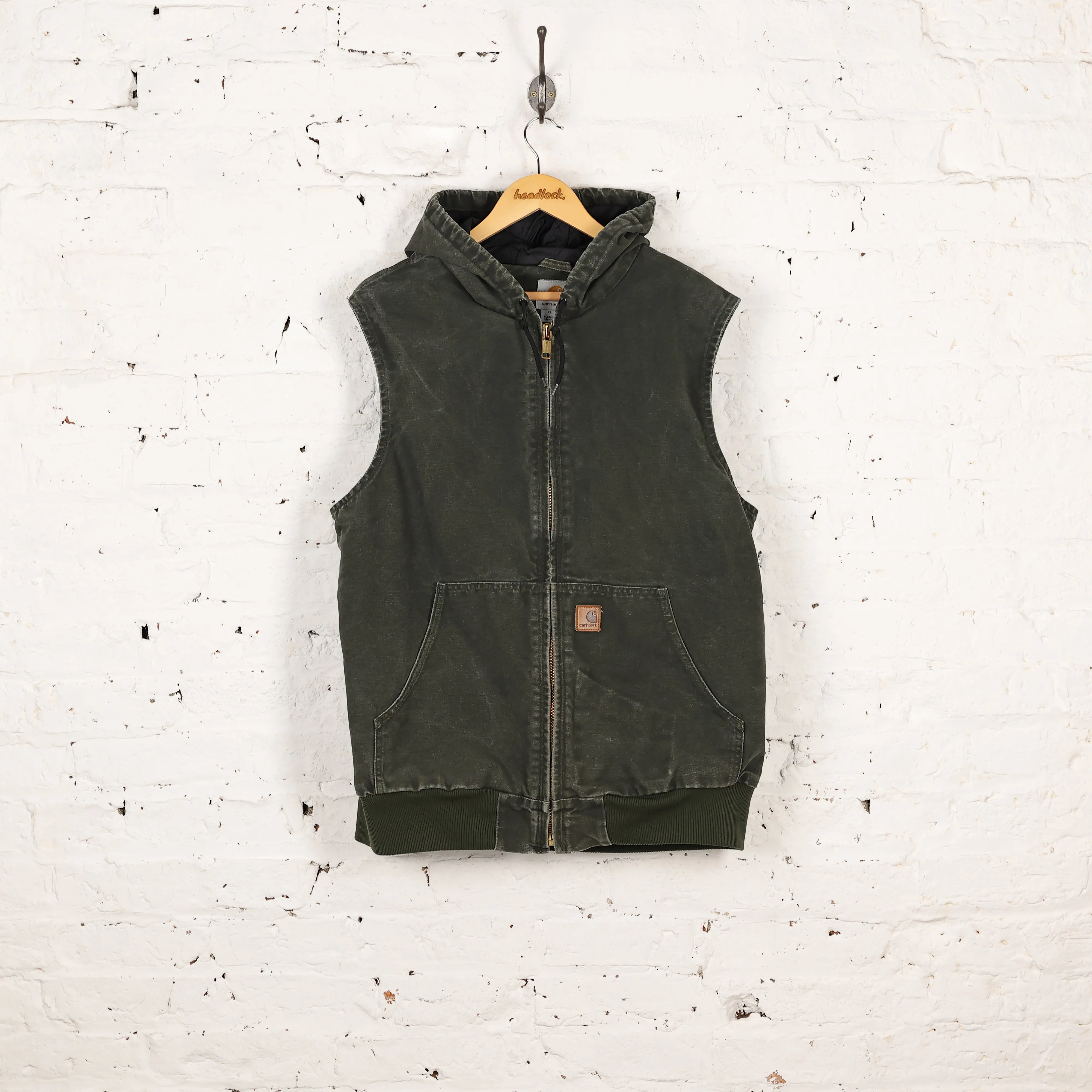 Carhartt Hooded Gilet Work Jacket - Green - XL