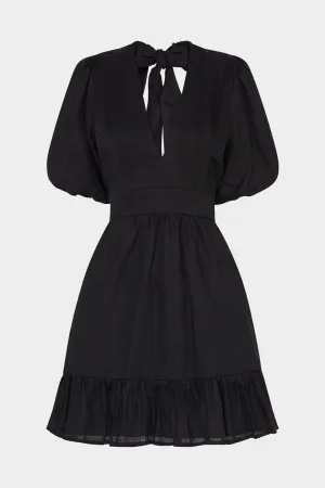 Catrina Mini Dress in Plain Black