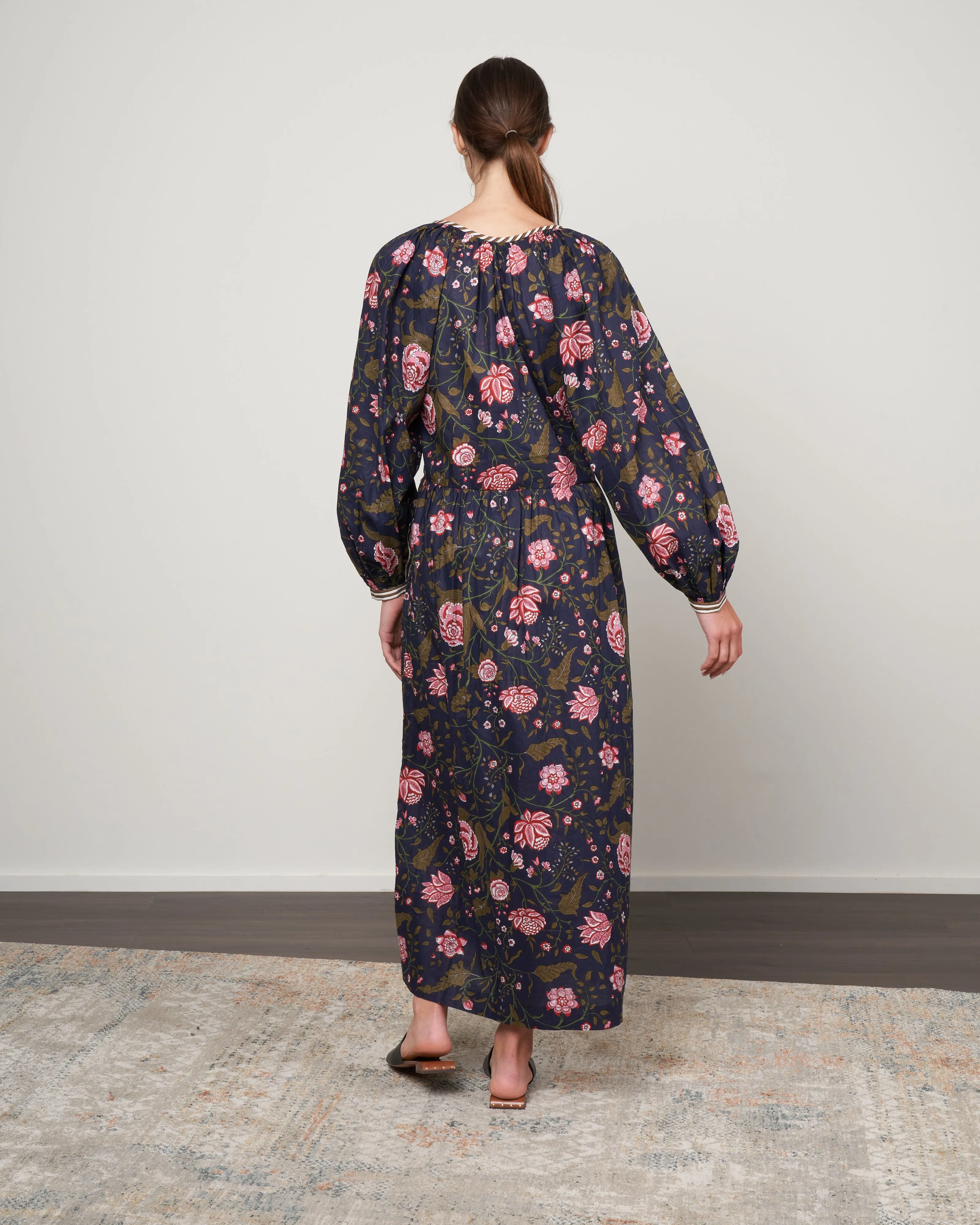 celeste navy peony dress - navy navy peony