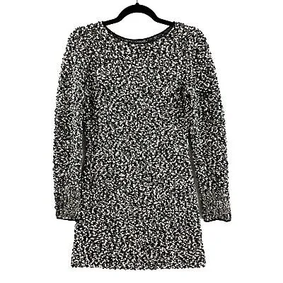 CHANEL - 94A Knit Clear Sequin Dress - Black & White - 38 US 6
