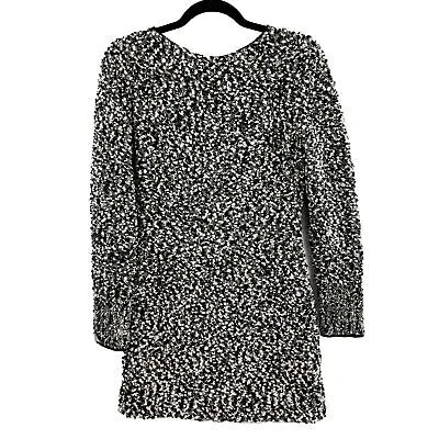CHANEL - 94A Knit Clear Sequin Dress - Black & White - 38 US 6