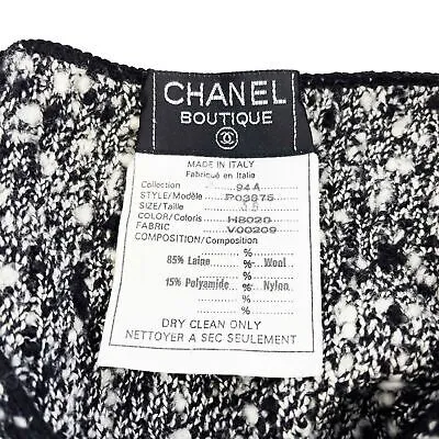 CHANEL - 94A Knit Clear Sequin Dress - Black & White - 38 US 6