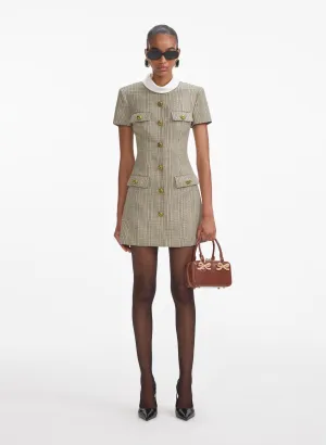 Check Wool Mini Dress