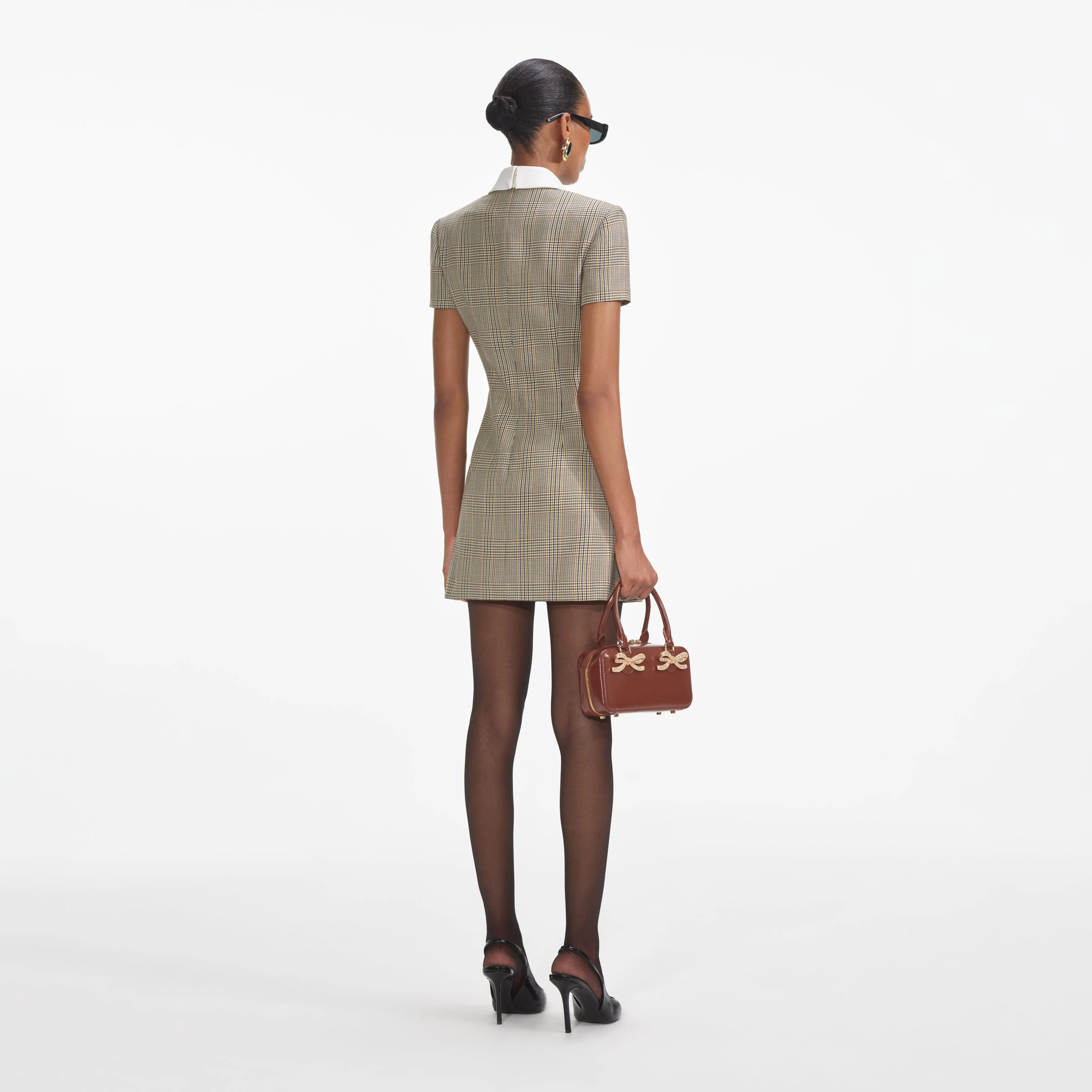 Check Wool Mini Dress