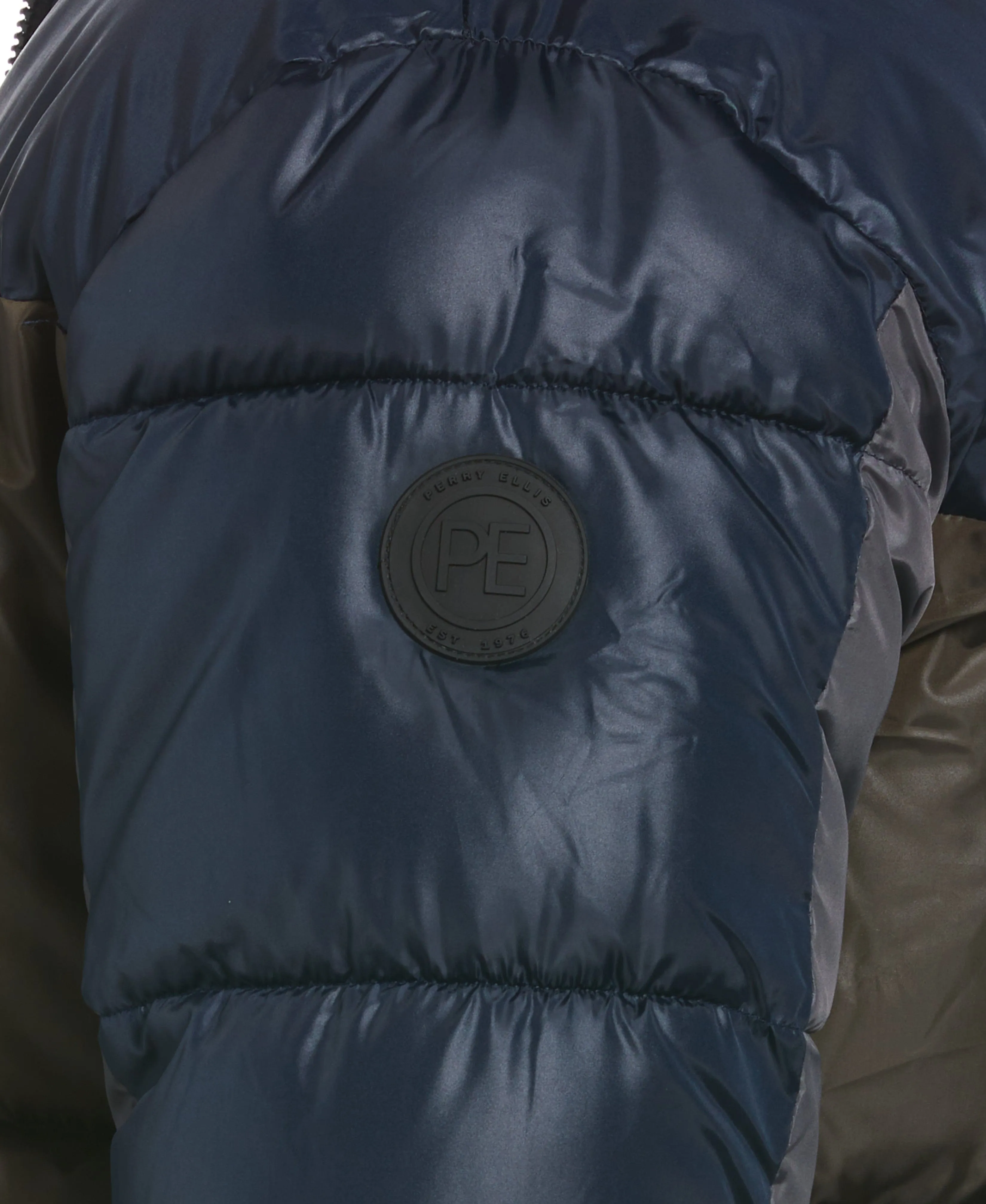 Colorblock Hooded Puffer Jacket