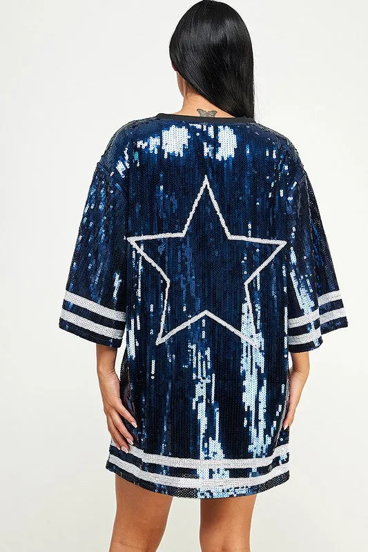 Cow Boys Sequins Boxy Mini dress