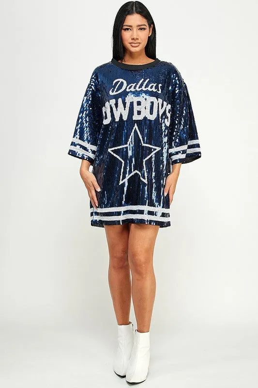 Cow Boys Sequins Boxy Mini dress