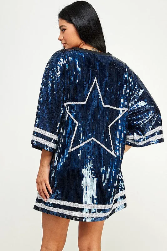 Cow Boys Sequins Boxy Mini dress