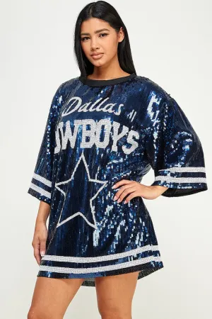 Cow Boys Sequins Boxy Mini dress