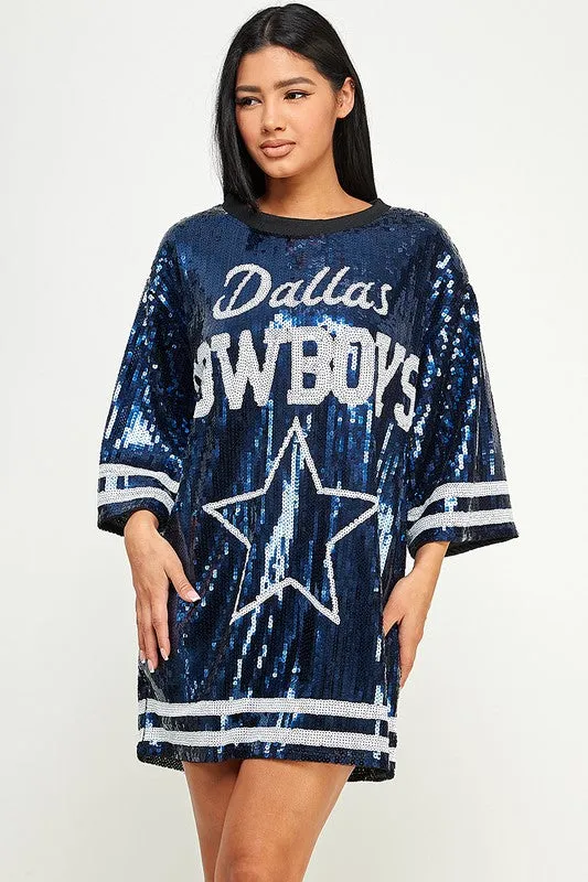 Cow Boys Sequins Boxy Mini dress