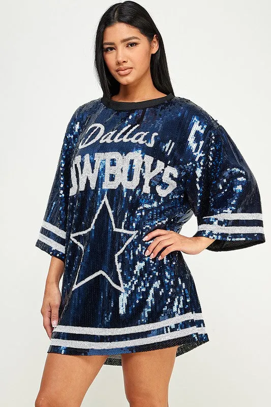 Cow Boys Sequins Boxy Mini dress