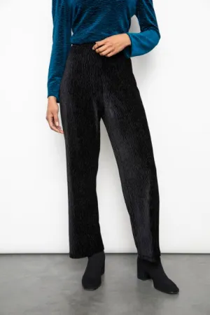Crinkle Velvet Wide Leg Pant