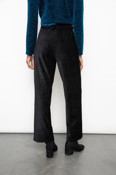 Crinkle Velvet Wide Leg Pant