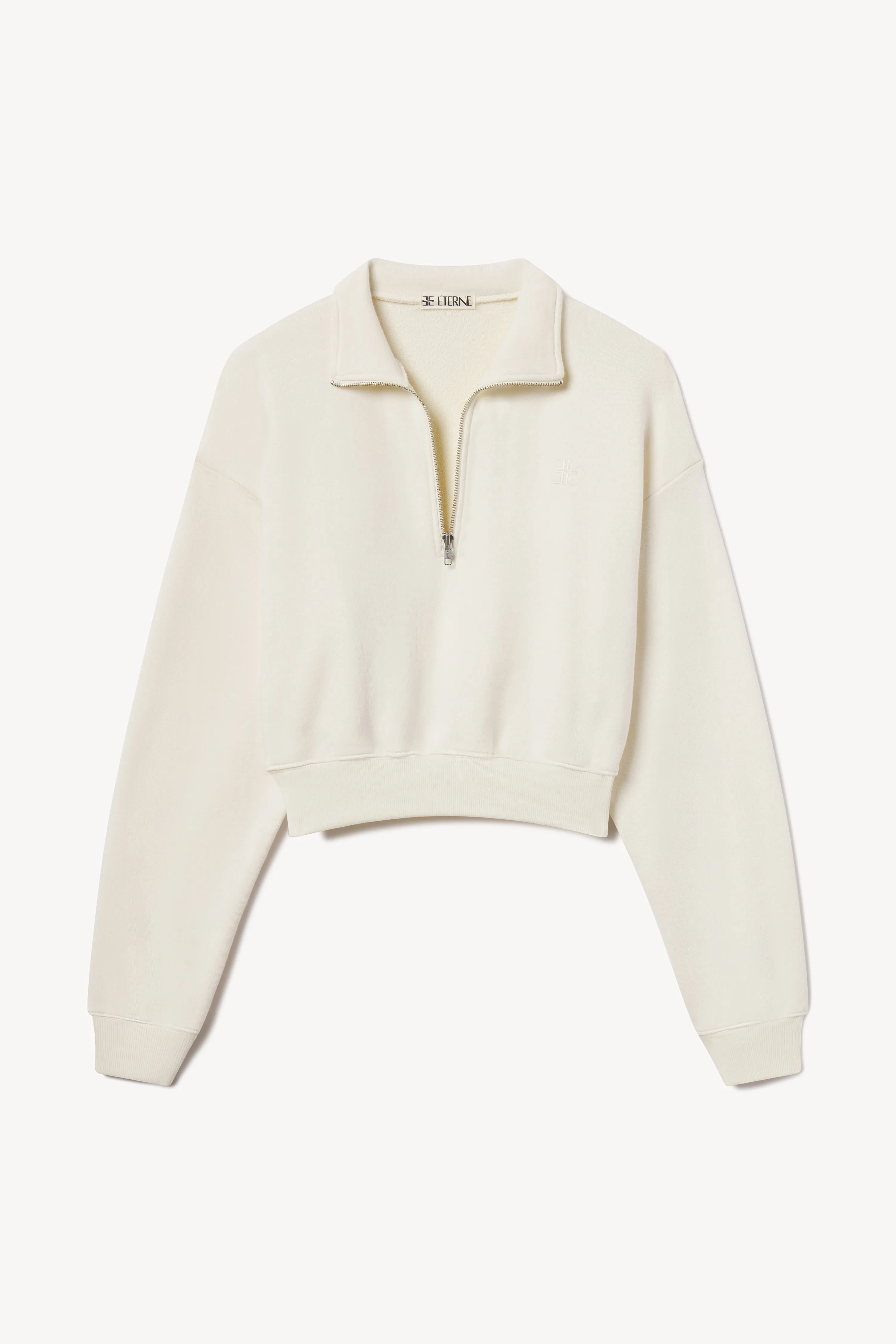 Cropped Half-Zip Sweatshirt