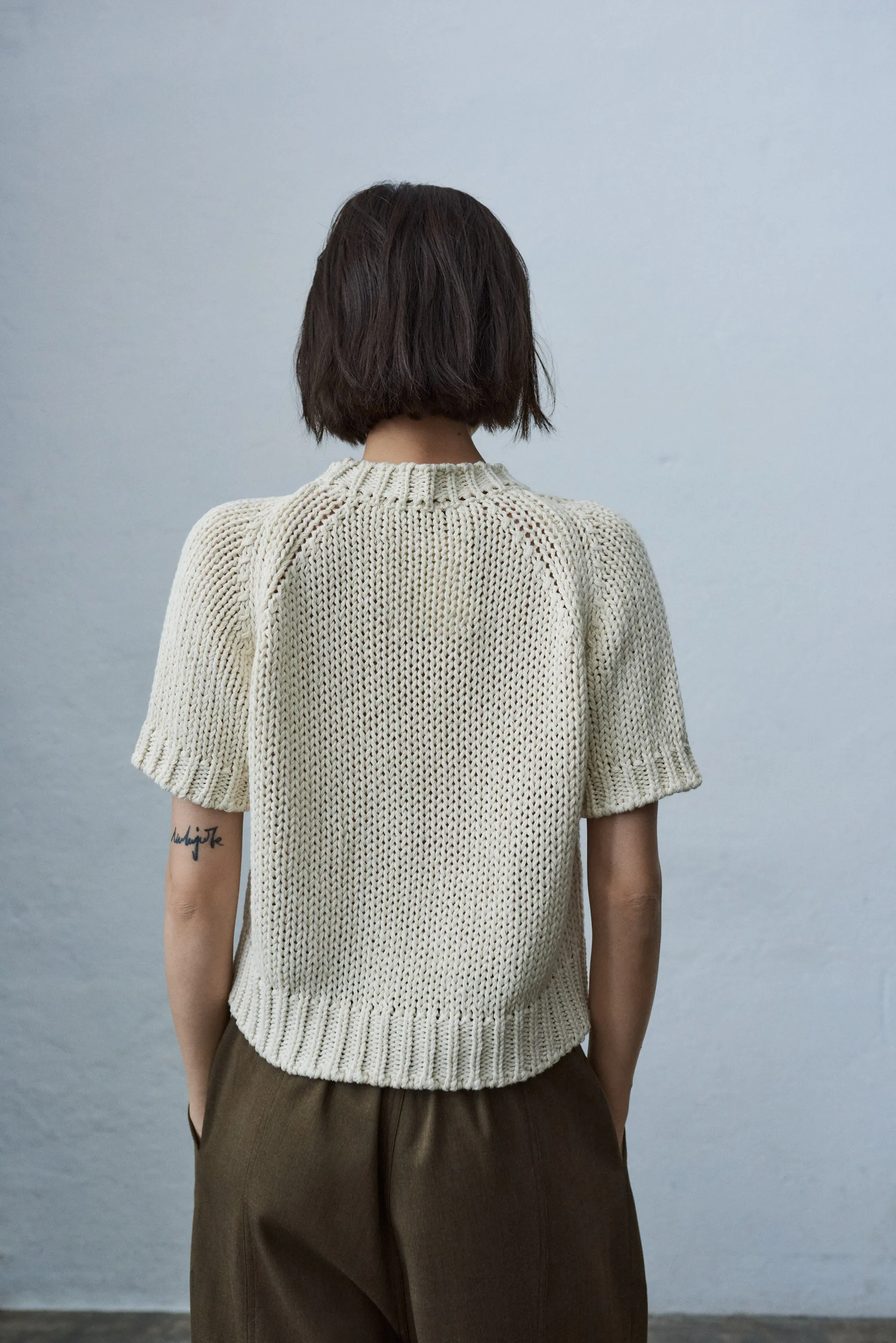 Cropped Sweater, Natural