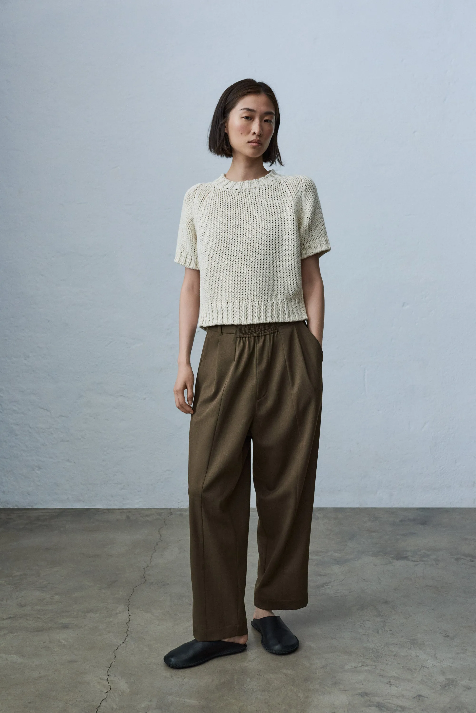 Cropped Sweater, Natural