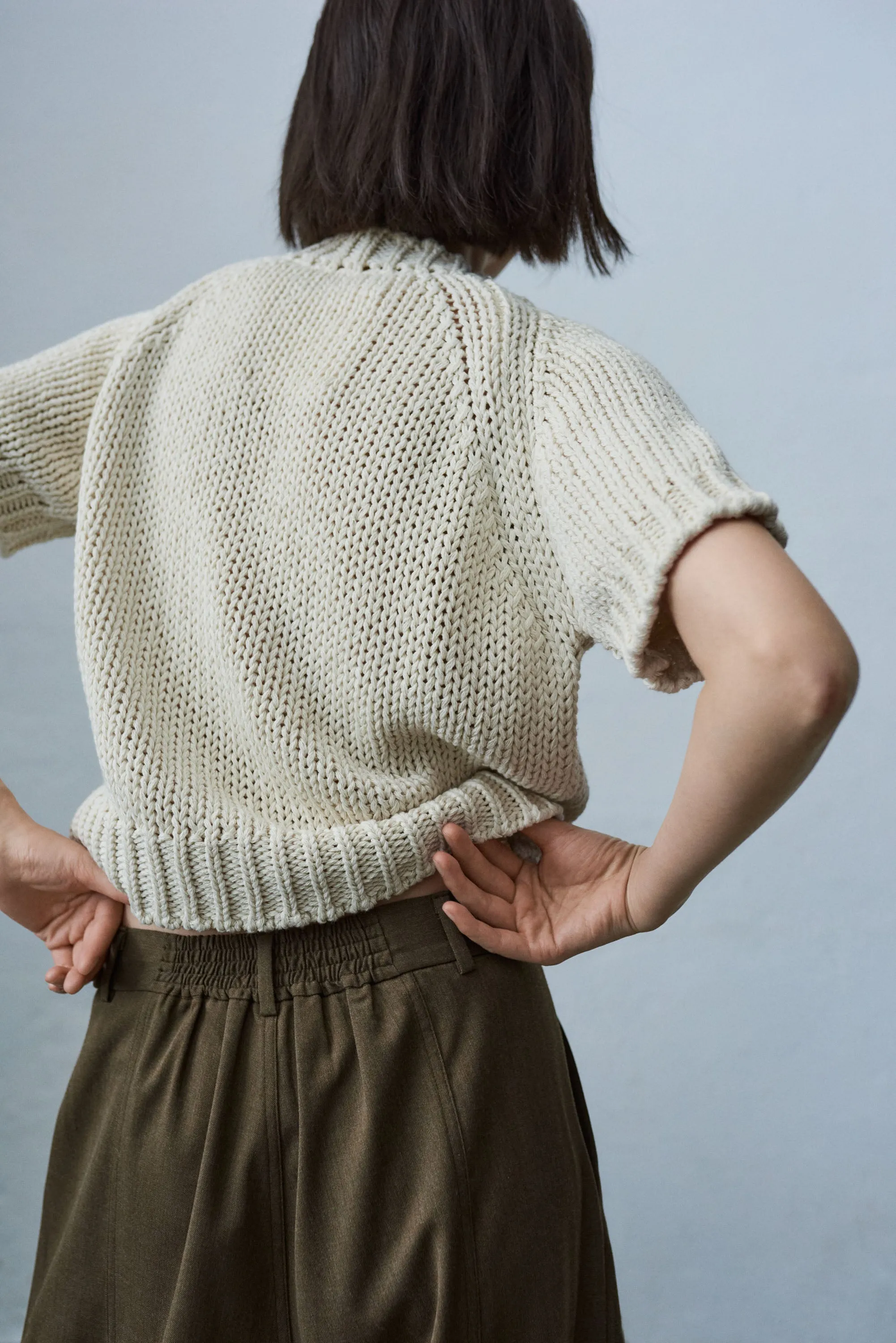 Cropped Sweater, Natural