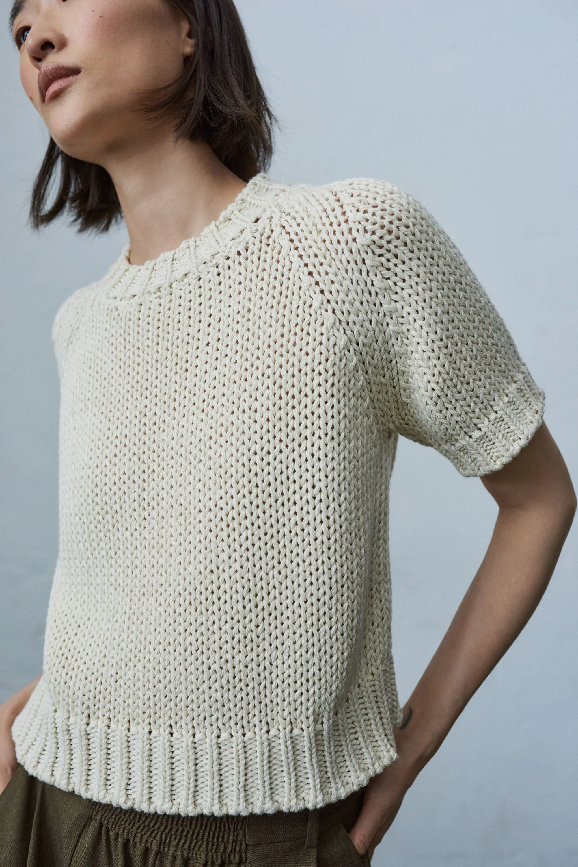 Cropped Sweater, Natural