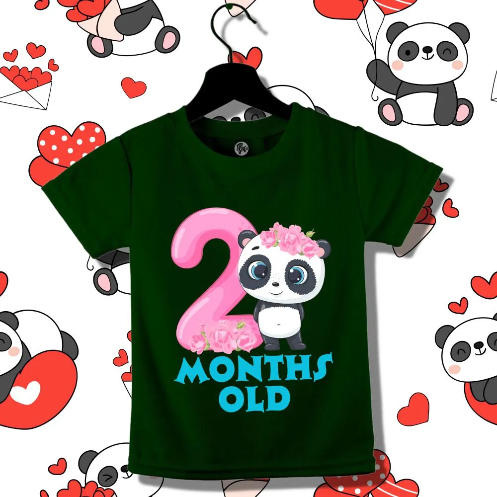 Cute Panda with Birthday Month Number | 0-3 Monthly Birthday T-Shirts