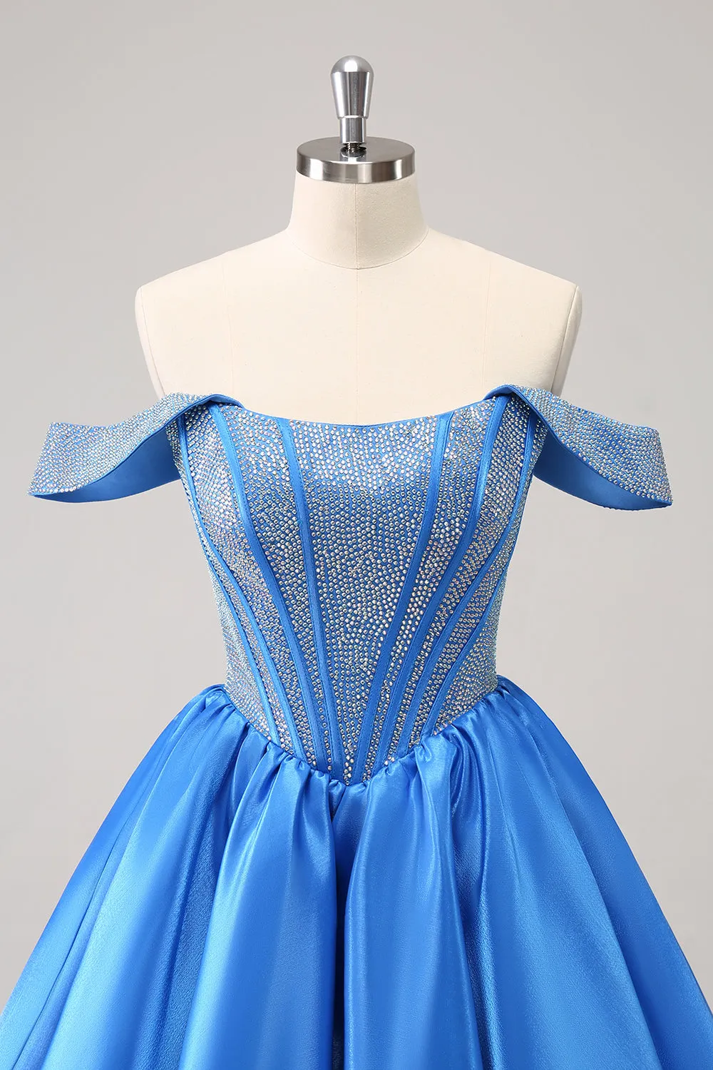 Cute Yellow A Line Off The Shoulder Corset Homecoming Dress with Beading