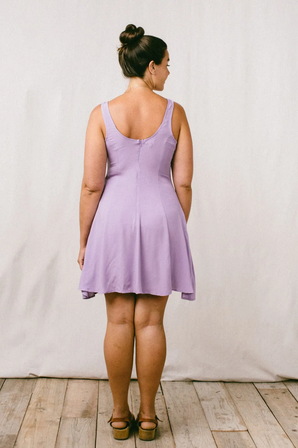 Delana Dress in Lilac Challis