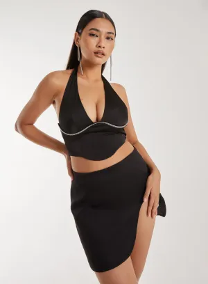 Diamante Halter Neck Top