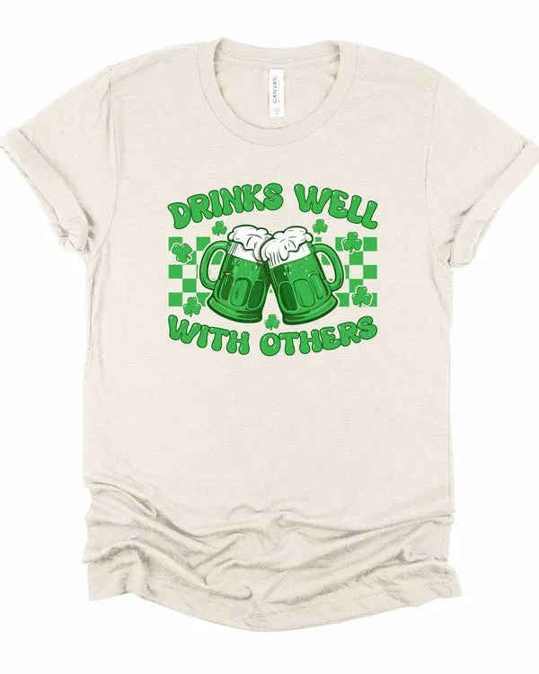 Drinks Well With Others Graphic Crew Neck Tee